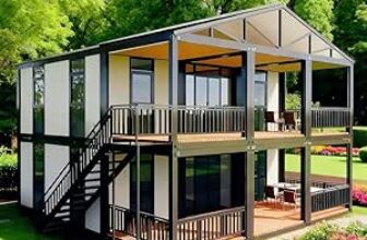 Casa modular prefabricada de dos pisos