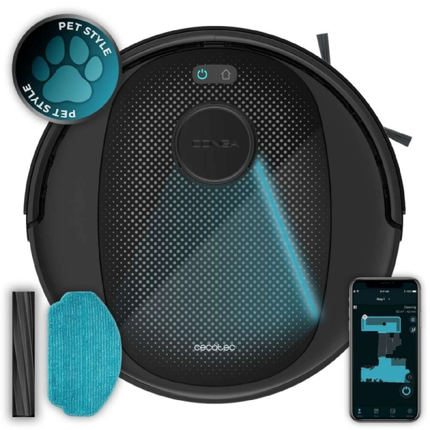 Cecotec Conga 7690 Immortal MAX M - Robot aspirador y friegasuelos