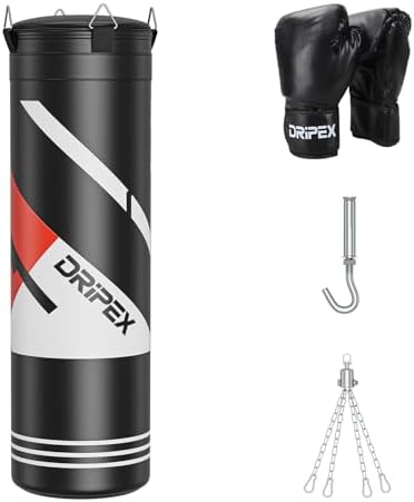Saco de boxeo colgante Dripex con guantes incluidos