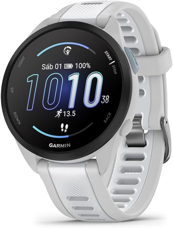 Garmin Forerunner 165 GPS Running Smartwatch en color blanco
