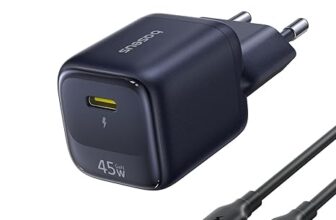 Baseus Cargador USB-C 45W GaN negro con cable