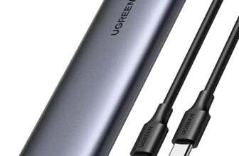 Carcasa SSD M.2 NVMe UGREEN plateada con conector USB-C