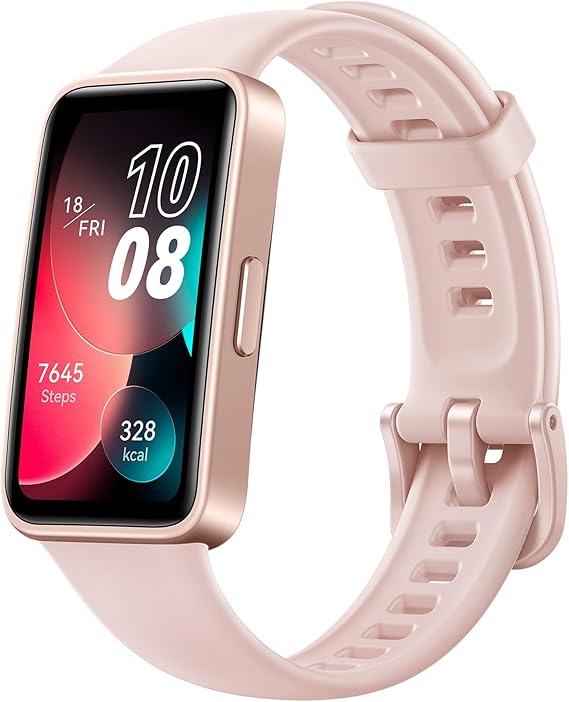 HUAWEI Band 8 Smart Watch color rosa en muñeca