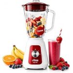 Batidora de Vaso Ufesa Ruby Red, roja y blanca, con jarra de cristal