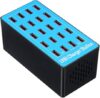 Cargador USB Docooler de 20 puertos en color negro y blanco