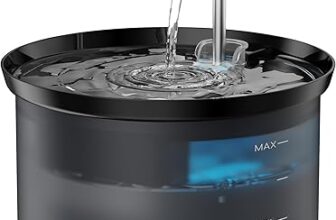 Fuente de Agua para Gatos BMDSAE negra con agua fluyendo