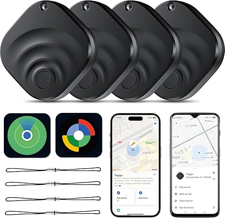Pack de 4 localizadores TIMU Tagigo en color negro