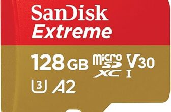SanDisk Extreme MicroSD 128GB Tarjeta de memoria negra y blanca con adaptador SD