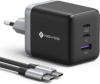Cargador USB-C NOVOO 100W GaN III con cable PD | Carga Rápida 3 Puertos para MacBook Pro, Dell XPS, iPad Pro, iPhone, Galaxy S24 Ultra