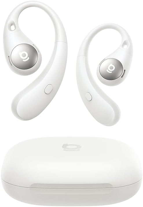 Auriculares Baseus Eli Sport 2 en color blanco, mostrados junto a su estuche de carga