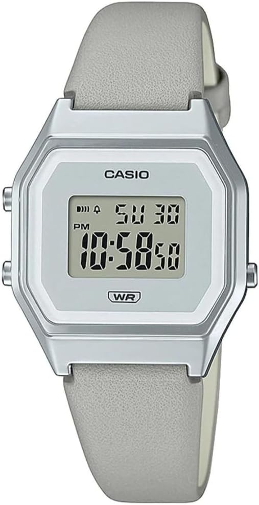 Reloj Casio para mujer con correa de cuero gris