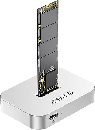 Carcasa ORICO para SSD M.2 NVMe/SATA en color plata