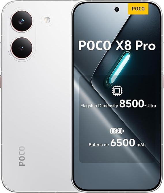 POCO X8 Pro smartphone en color blanco