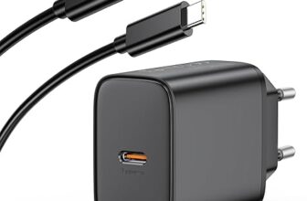 Cargador rápido BHHB 45W con cable USB-C de 2 metros en color negro