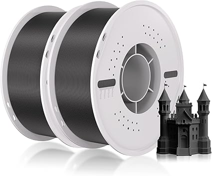 Filamento PLA para Impresora 3D - Paquete de 2 Bobinas - Negro