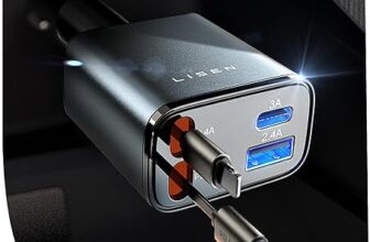 LISEN Cargador Coche Retráctil 84W