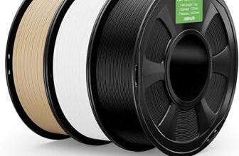 Kit de 3 bobinas de filamento PLA+ Deeplee en colores negro, blanco y beige