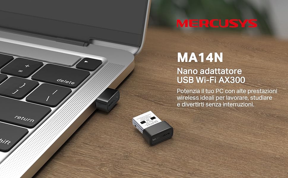 MERCUSYS MA14N USB Wi-Fi 6 AX300 Nano-Size Adapter