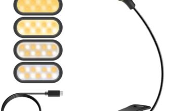 Lámpara de lectura LED recargable con pinza