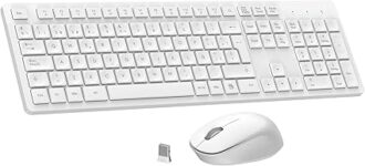 Combo teclado y ratón inalámbricos LeadsaiL K786 en color blanco