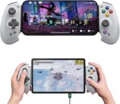 Mando S9 para teléfono móvil y tablet mostrado en diferentes ángulos