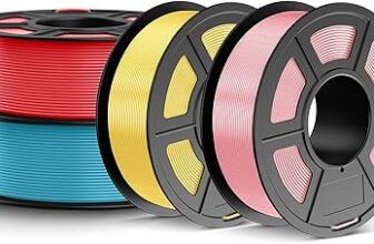 Pack de 4 bobinas de filamento JAYO PETG en colores amarillo, rosa, azul y rojo