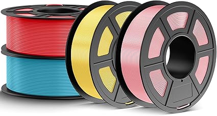 Pack de 4 bobinas de filamento JAYO PETG en colores amarillo, rosa, azul y rojo