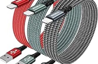 Pack de 3 cables de carga iPhone NIBIKIA negro y blanco