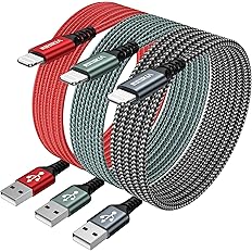 Pack de 3 cables de carga iPhone NIBIKIA negro y blanco