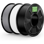 Pack Filamento DEEPLEE PLA+ 2.0 - 3kg Negro, Blanco y Gris