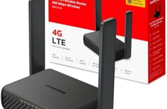 Router 4G LTE Mercusys MB113-4G negro y blanco con antenas plegables