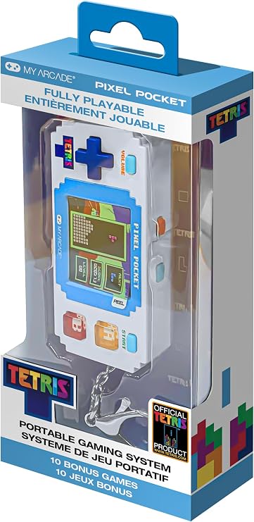 My Arcade Pixel Pocket Tetris Mini console portátil retro blanca
