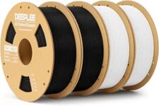 Pack de filamento PLA DEEPLEE 4kg con bobinas negras y blancas