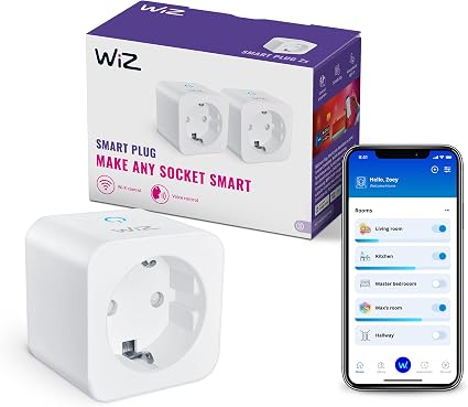Enchufe inteligente WiZ, pack de 2 unidades