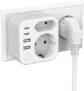 JSVER Enchufe Doble con USB y Puertos USB-C – Regleta 6 en 1 17W