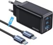 NOHON Cargador USB-C Carga Rápida 65W GAN 3 Puertos con Cable 140W – Compatibilidad Total