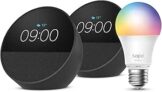 Echo Spot Pack de 2 + Bombilla LED Inteligente Tapo L530EA – Kit Hogar Digital