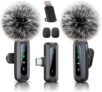 Micrófono de Solapa Inalámbrico 2-Pack con Reducción de Ruido para iPhone, Android y PC