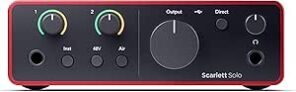 Focusrite Scarlett Solo 4.ª Gen: Interfaz de Audio USB para Grabación de Estudio