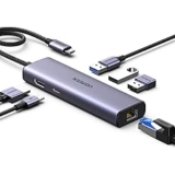 UGREEN Revodok 1061 Hub USB C 6 en 1 con HDMI 4K, Ethernet y Carga Rápida 100W