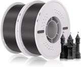 Filamento PLA para Impresora 3D de 1,75 mm – Paquete de 2 Bobinas (2 kg) Negro – Alta Precisión