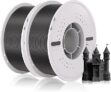 Filamento PLA para Impresora 3D de 1,75 mm – Paquete de 2 Bobinas (2 kg) Negro – Alta Precisión