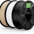 Filamento PLA para Impresora 3D de 1,75 mm – Paquete de 2 Bobinas (2 kg) Negro – Alta Precisión
