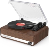 Tocadiscos Udreamer Bluetooth con diseño espejo y madera – Oferta limitada